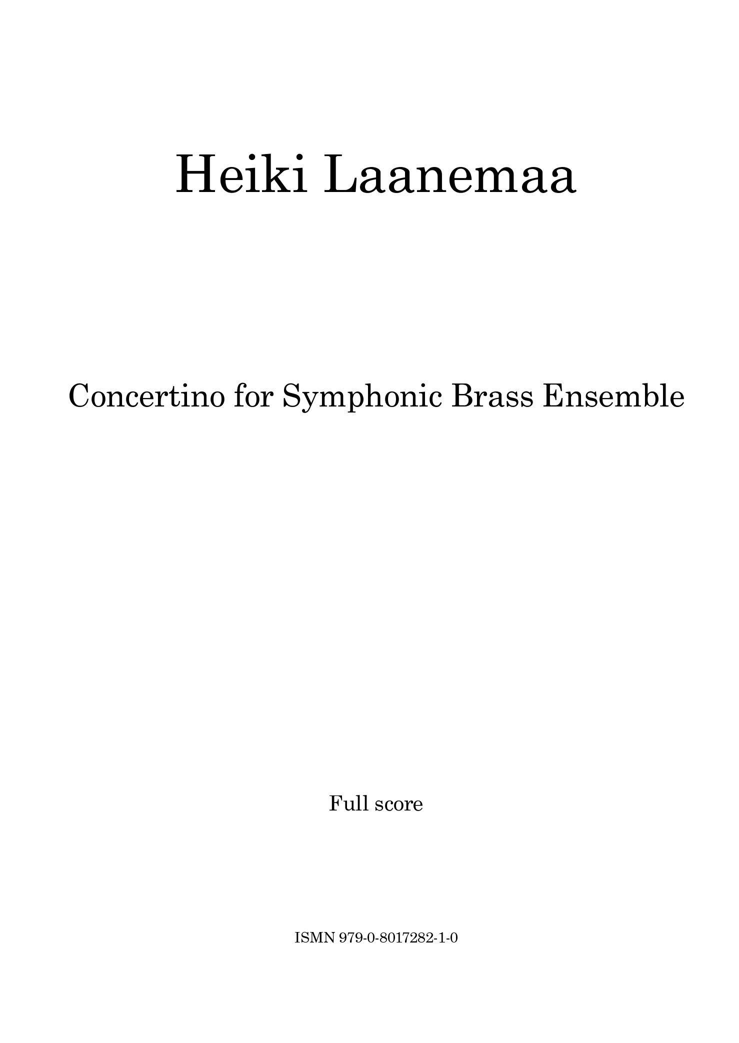 Concertino for Symphonic Brass Ensemble Score – Heiki Laanemaa